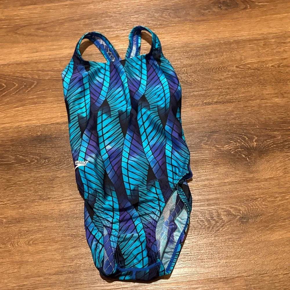 Speedo Vibrant Blue and Black Swimsuit
